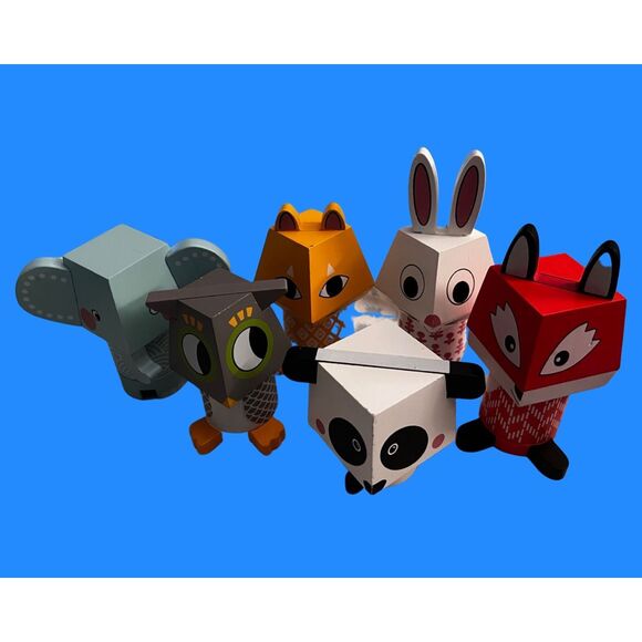 6 Manhattan Toy Mix And Match Magnetic Stacker Animals Fox Panda Elephant Bunny - Picture 2 of 7